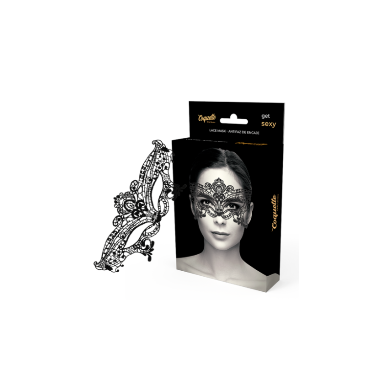 Máscara Larga de Renda Preta - Coquette Chic Desire