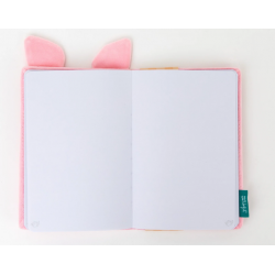 Caderno A5 de peluche com bolso e extras - Lazy porquinho