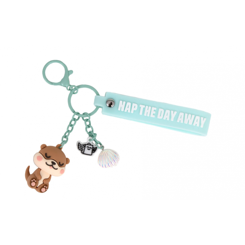 Porta-chaves com charms Lazy lontra - Nap the day away