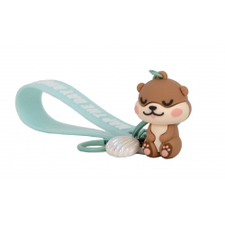 Porta-chaves com charms Lazy lontra - Nap the day away