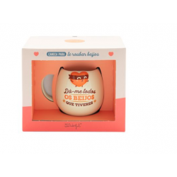 Caneca de Cerâmica Mr. Wonderful Coração Bandido 380ml - Dá-me Todos os Beijos Que Tiveres