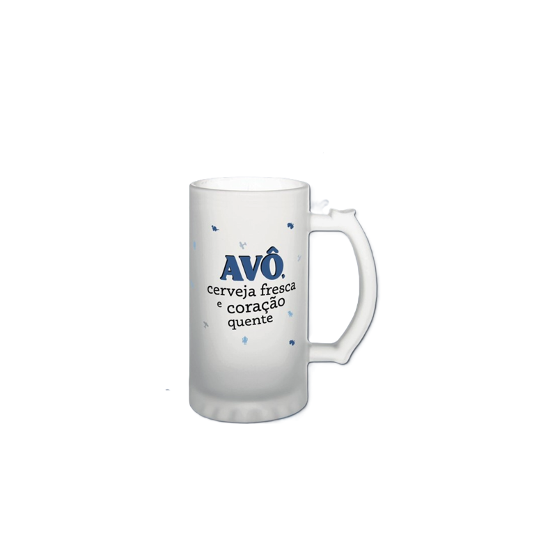 Caneca de cerveja- Avô, cerveja fresca e coração quente