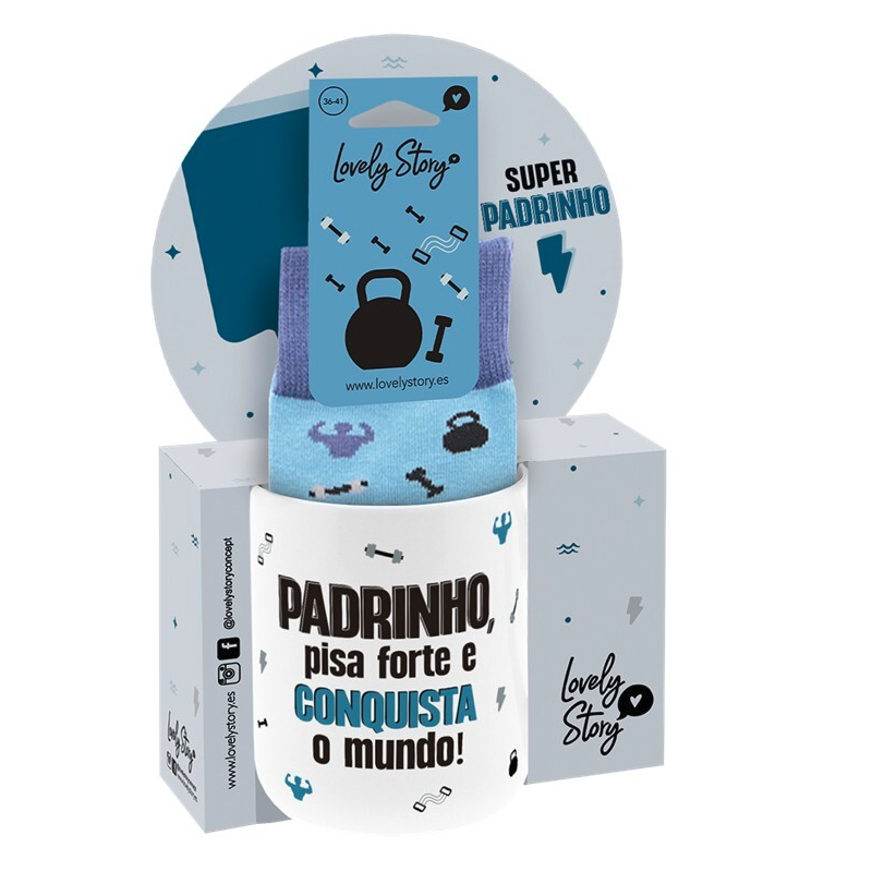 Caneca + Meias- Padrinho pisa forte e conquista o mundo