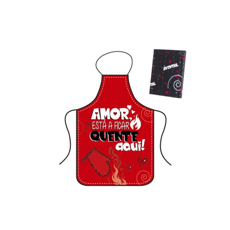 Avental "Amor Está quente Aqui"