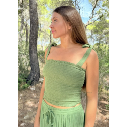 Top Bustier Long verde-...
