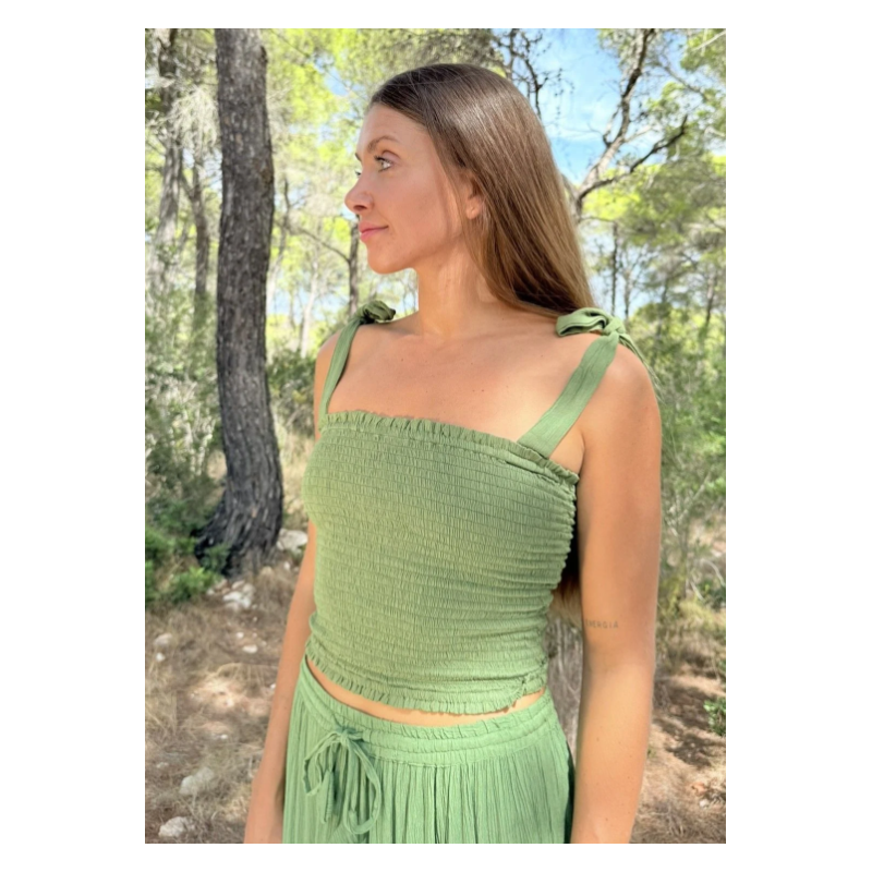 Top Bustier Long verde- Makiara