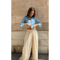 Calças crepe martelado...