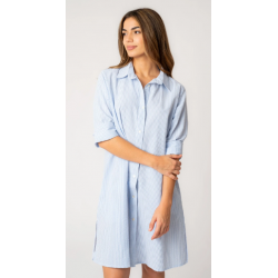 Camisa midi listrada azul Sara- Makiara