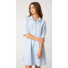 Camisa midi listrada azul Sara- Makiara