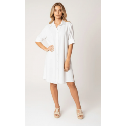 Camisa midi branca Sara-...