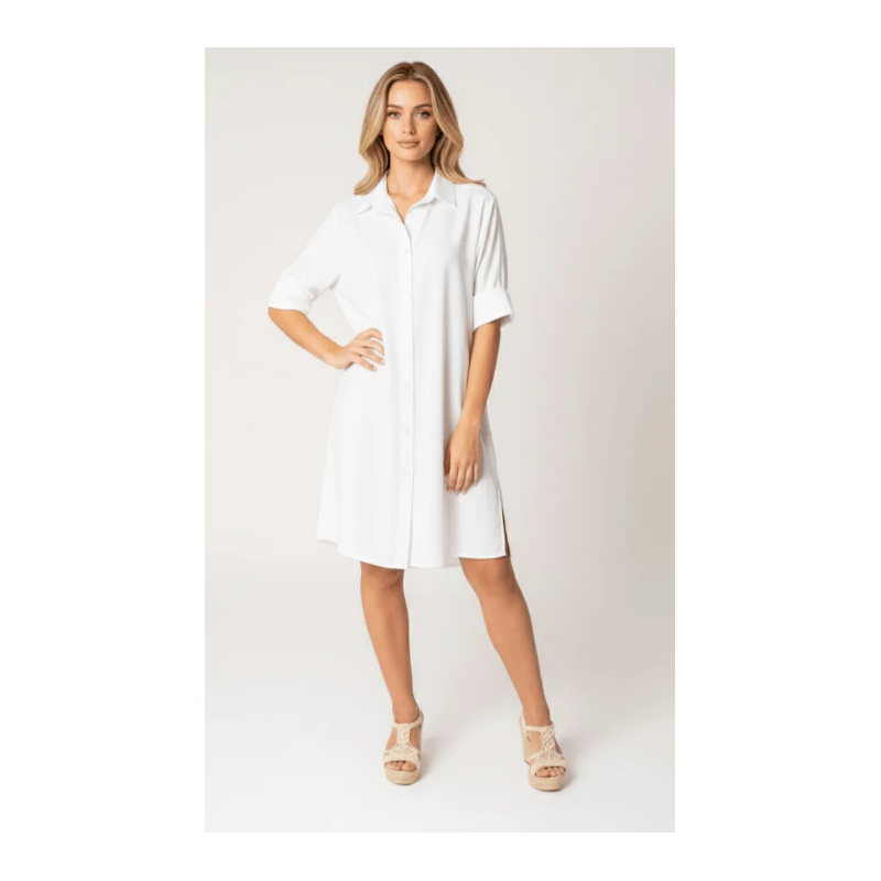 Camisa midi branca Sara- Makiara