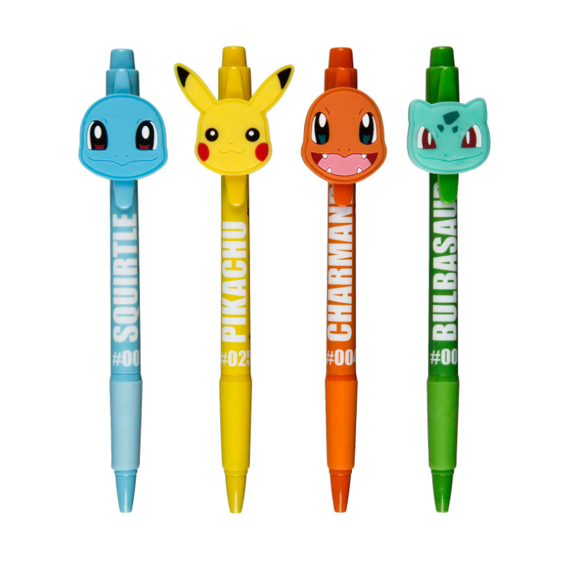 Conjunto 4 canetas- Pokemon