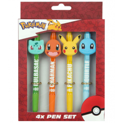 Conjunto 4 canetas- Pokemon