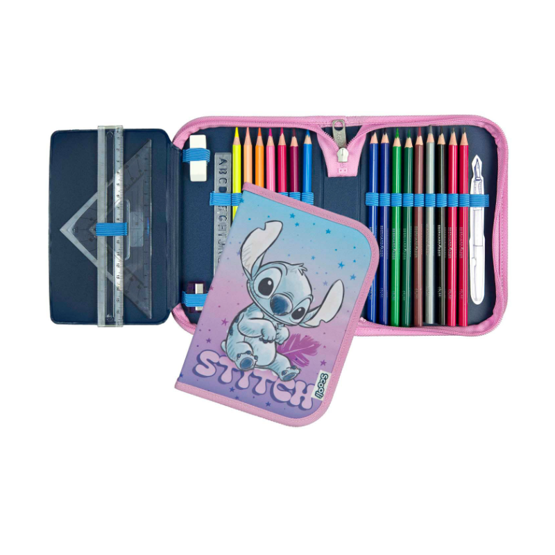 Estojo com Lápis- Stitch