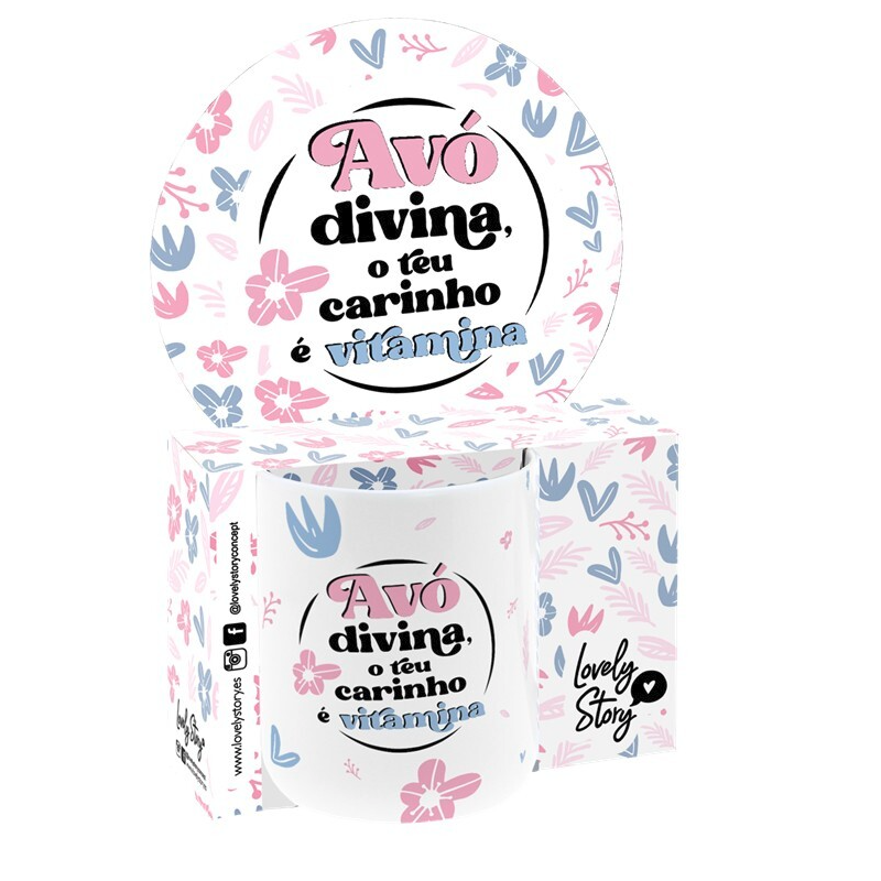 Caneca 330ml- Avó divina, o teu carinho é vitamina!