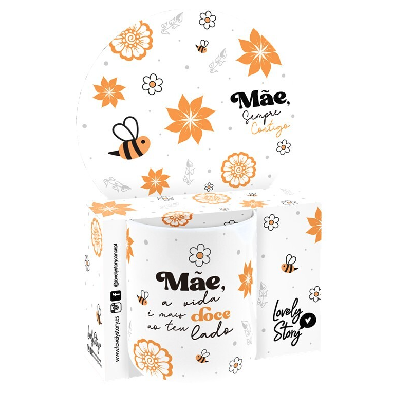 Caneca 330ml- Mãe, a vida é mais doce ao teu lado!