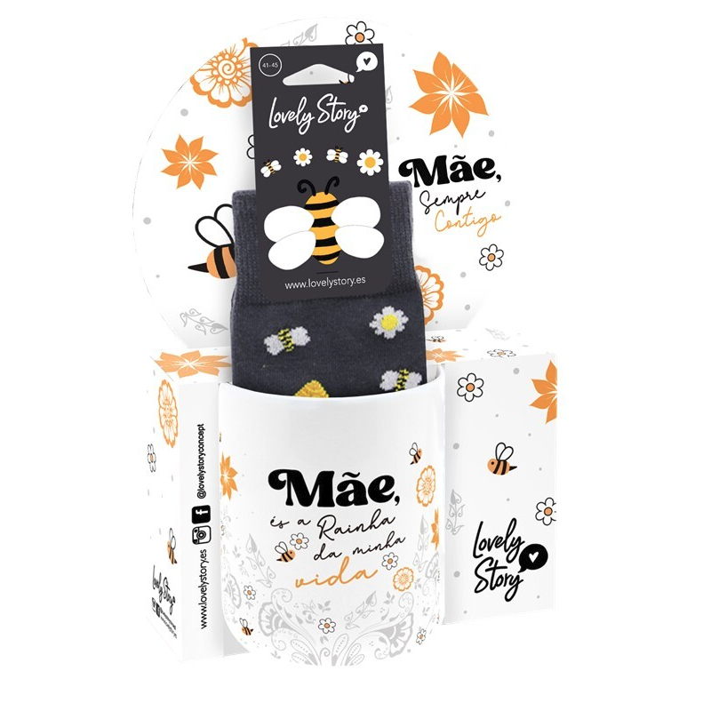 Conjunto caneca e meias- Mãe és a rainha da minha vida