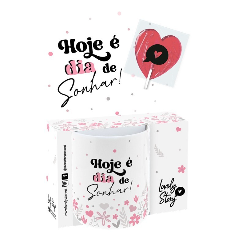 Caneca 330ml c/pirulita- Hoje é dia de sonhar!