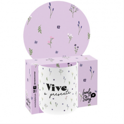 Caneca 330ml- Floral "Vive...
