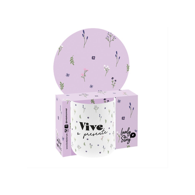 Caneca 330ml- Floral "Vive o presente"