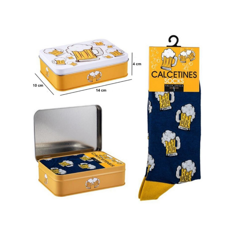 Meias Azuis com Canecas de Cerveja