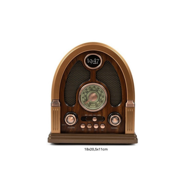 Rádio Retro Catedral 1947 Nogal Dial Analógico Kooltech