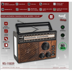 Rádio Solar Vintage+Lanterna RS-11859 Sami