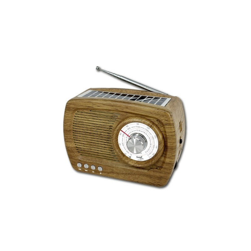 Rádio Vintage 3 bandas Madeira AC/Solar Sami RS-11852ami