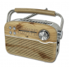 Rádio Vintage 3 bandas Madeira AC/Pilhas/Solar Sami RS-11862 Sami