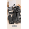 Conjunto Senhora Don Algodon de Cachecol e Luvas