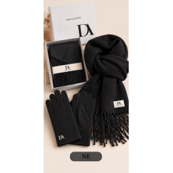 Conjunto Senhora Don Algodon de Cachecol e Luvas