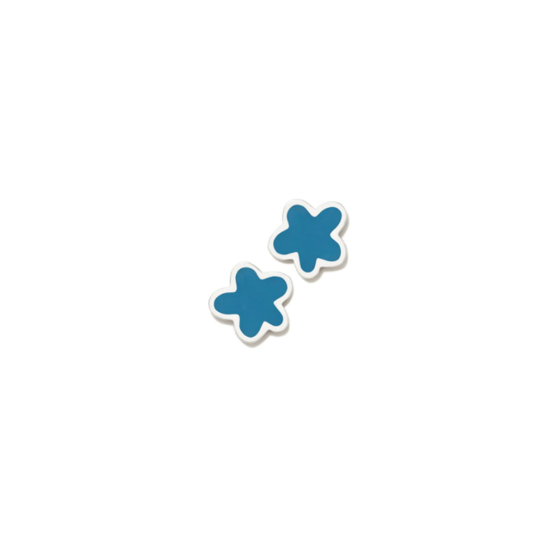 Brincos SuperAgatha Flor Azul Oceano
