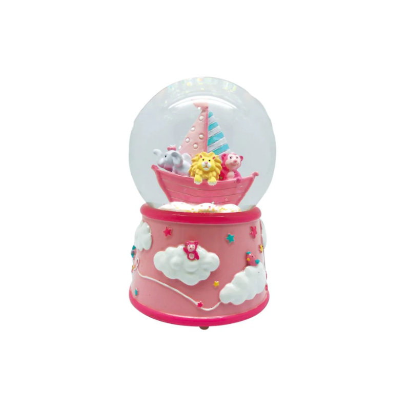 Caixa de Música Globo Glitter Rosa