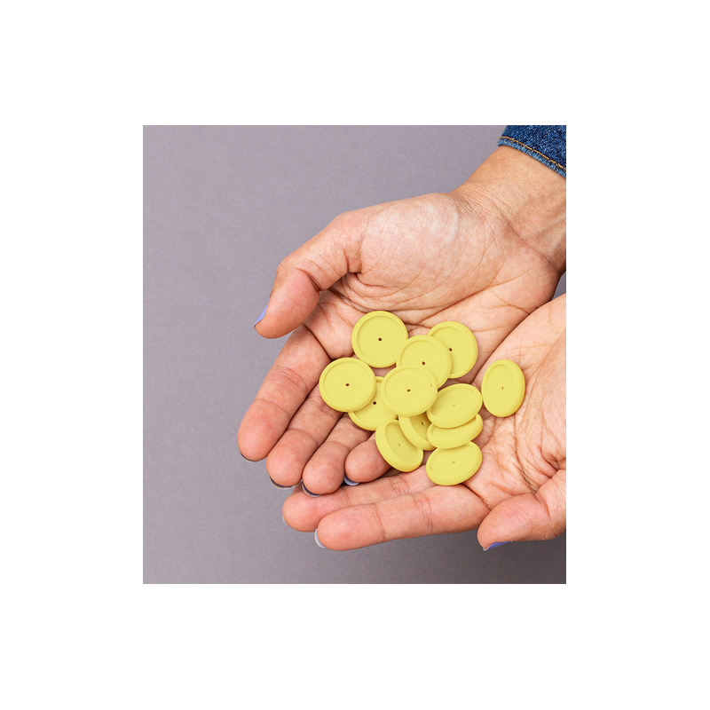 Discos e elástico amarelo cerrado M para o Caderno Inteligente