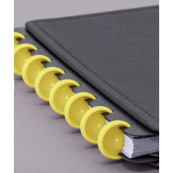 Discos e elástico amarelo cerrado M para o Caderno Inteligente