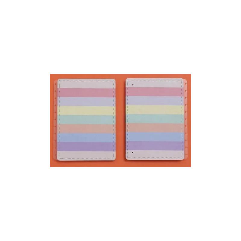 Capa e contracapa Média arco-íris pastel para planner do Caderno Inteligente