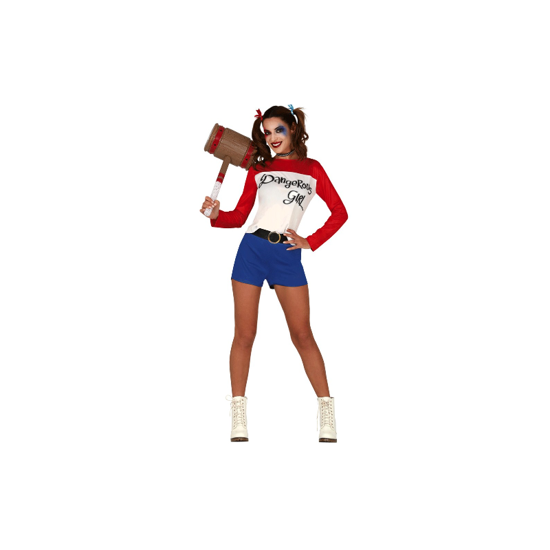 Fato de Crazy Harley Quinn - Adulto
