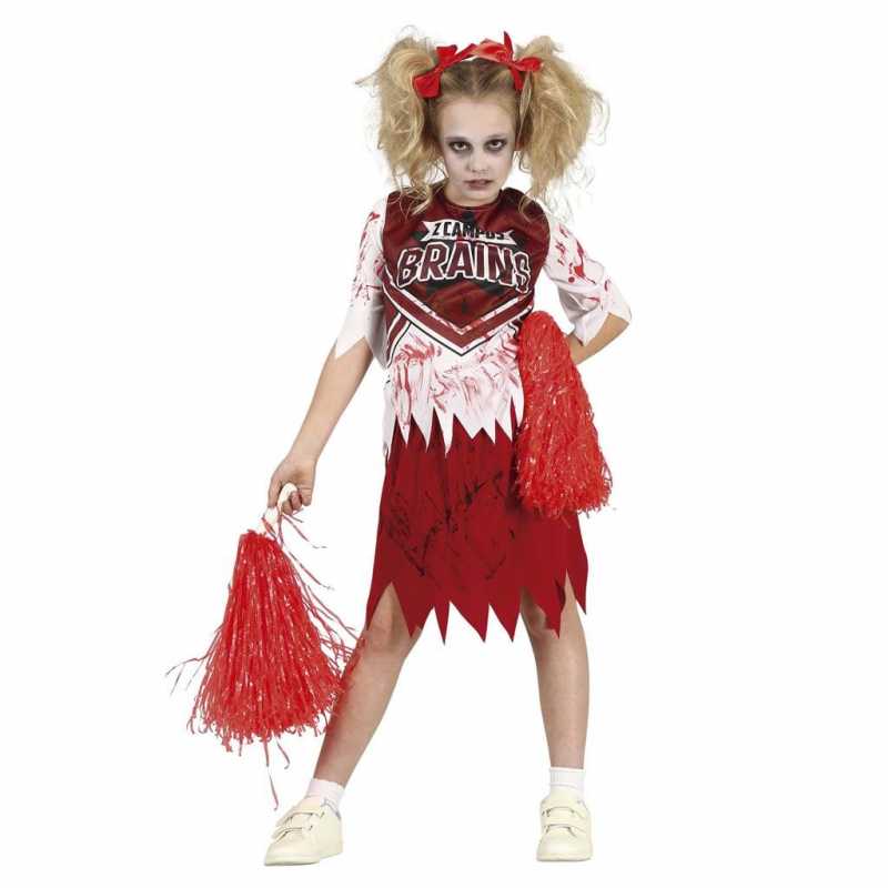 Fato Cheerleader Zombie Vermelho, Criança