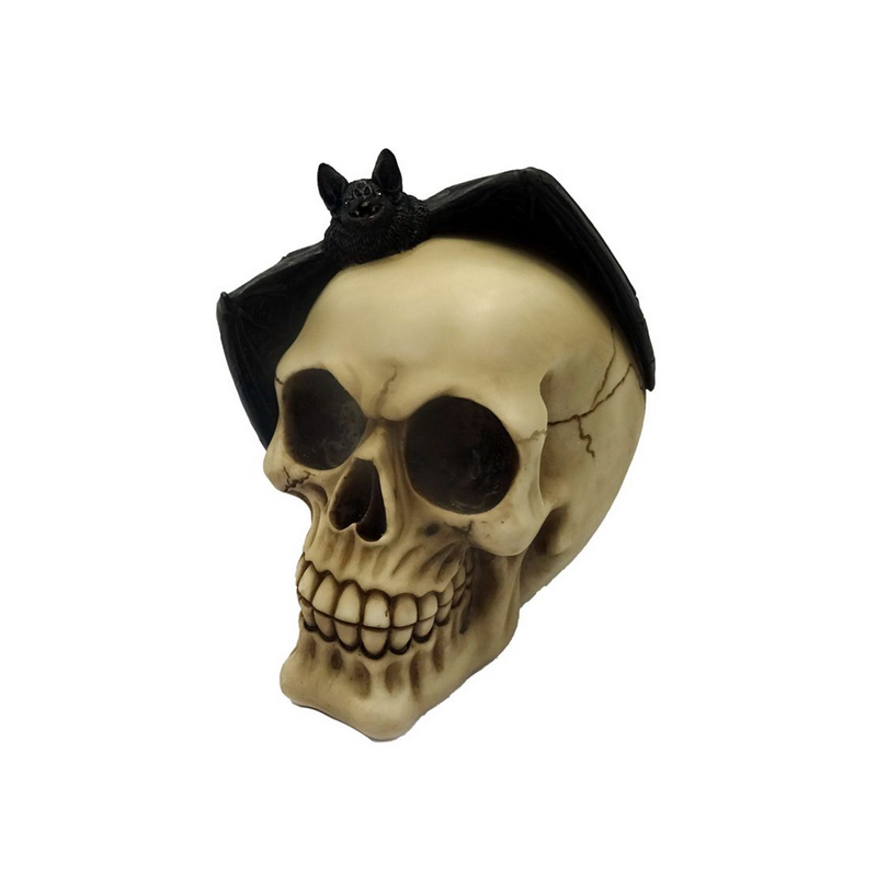 Caveira com Decoração de Morcego