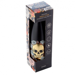 Garrafa Térmica Caveira e Rosas