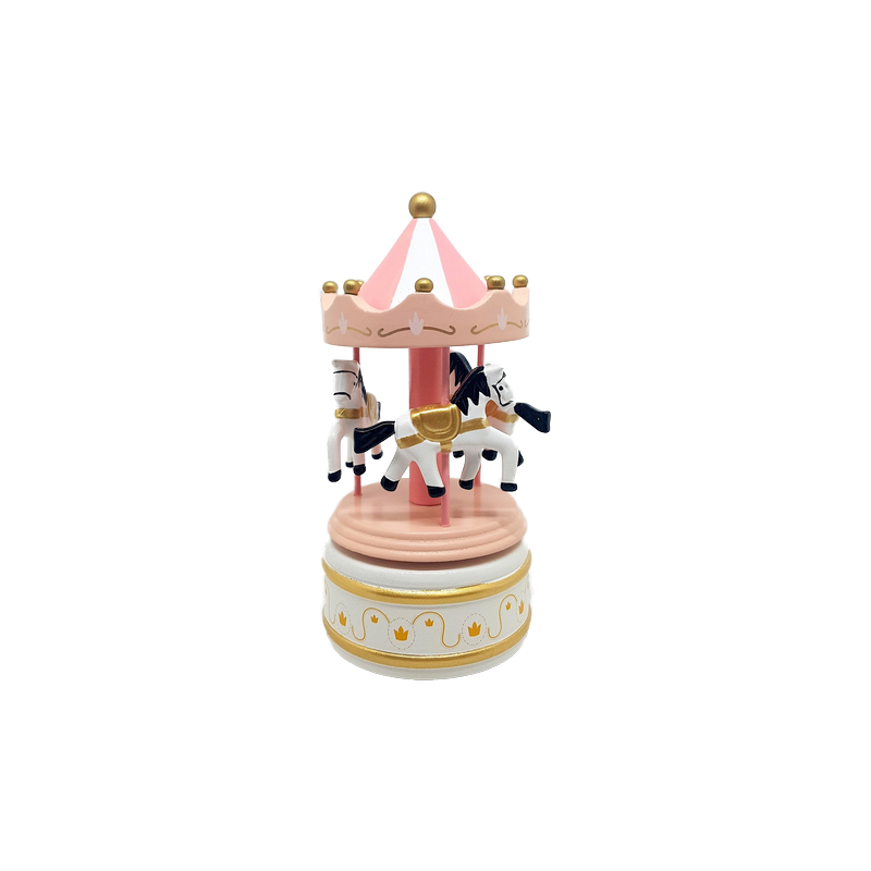 Carrossel Musical Madeira Rosa 17 cm